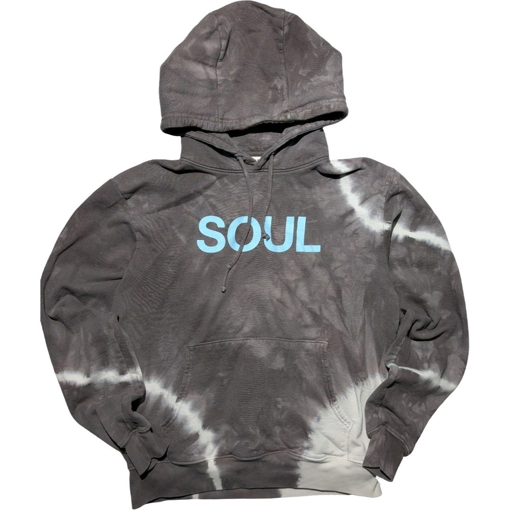 Soul Tie Dye Hoodie Size Small Gray White‎ Pullover Made USA